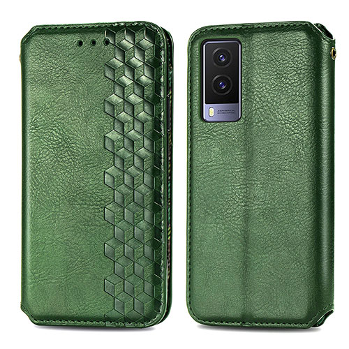 Leather Case Stands Flip Cover Holder S01D for Vivo V21e 5G Green