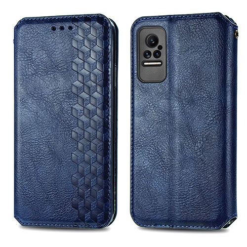 Leather Case Stands Flip Cover Holder S01D for Xiaomi Civi 1S 5G Blue