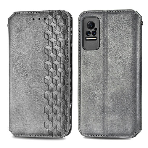 Leather Case Stands Flip Cover Holder S01D for Xiaomi Civi 1S 5G Gray