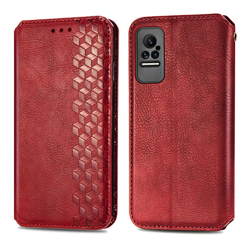 Leather Case Stands Flip Cover Holder S01D for Xiaomi Civi 1S 5G Red