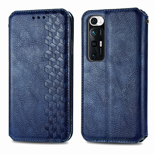 Leather Case Stands Flip Cover Holder S01D for Xiaomi Mi 10S 5G Blue