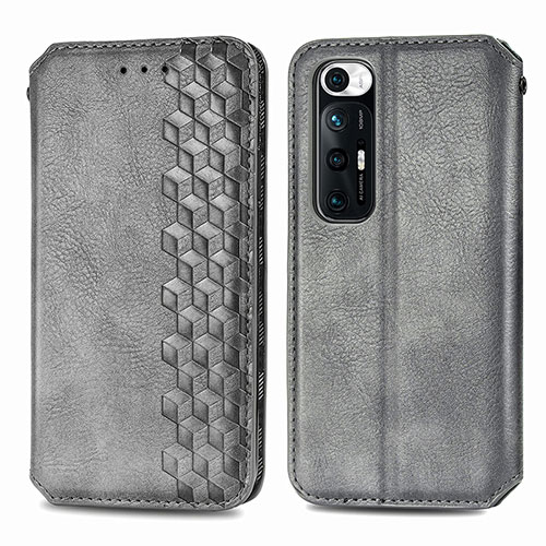 Leather Case Stands Flip Cover Holder S01D for Xiaomi Mi 10S 5G Gray