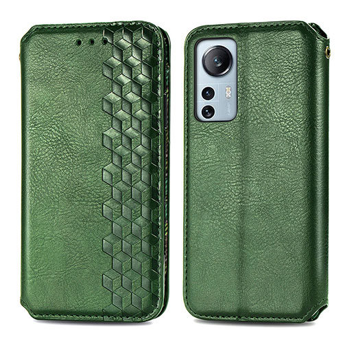 Leather Case Stands Flip Cover Holder S01D for Xiaomi Mi 12 5G Green