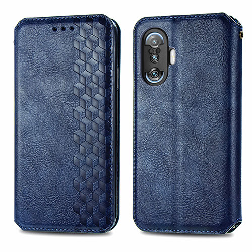 Leather Case Stands Flip Cover Holder S01D for Xiaomi Poco F3 GT 5G Blue