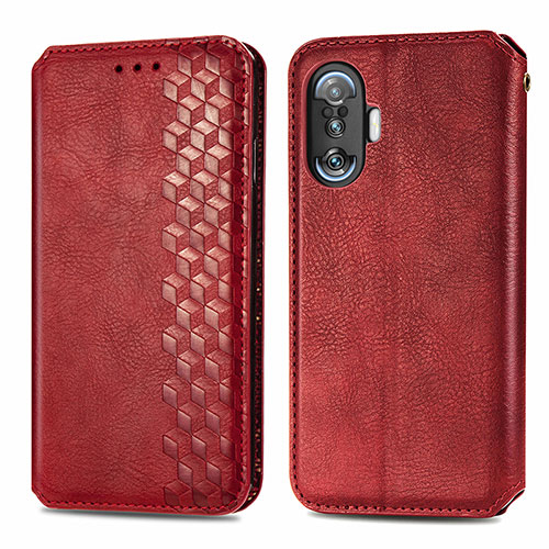 Leather Case Stands Flip Cover Holder S01D for Xiaomi Poco F3 GT 5G Red