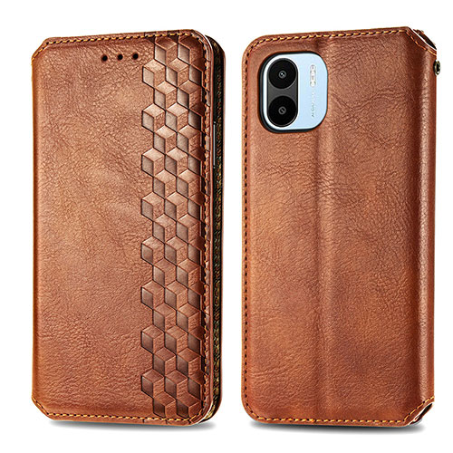 Leather Case Stands Flip Cover Holder S01D for Xiaomi Redmi A1 Brown