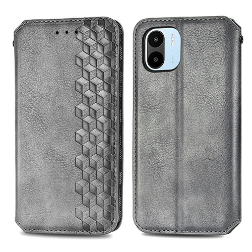 Leather Case Stands Flip Cover Holder S01D for Xiaomi Redmi A2 Gray