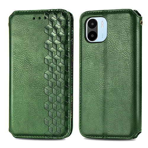 Leather Case Stands Flip Cover Holder S01D for Xiaomi Redmi A2 Green