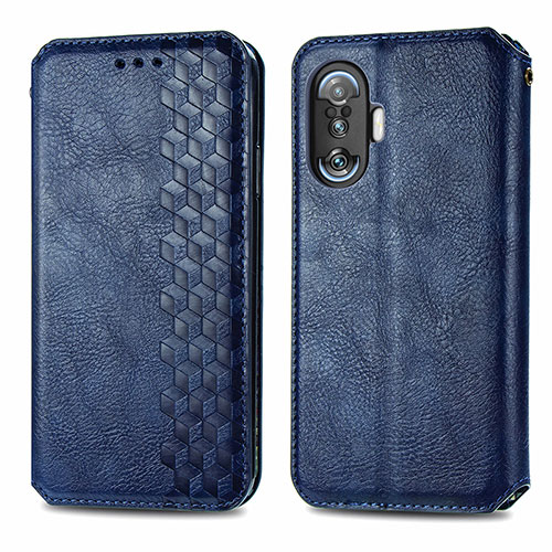 Leather Case Stands Flip Cover Holder S01D for Xiaomi Redmi K40 Gaming 5G Blue