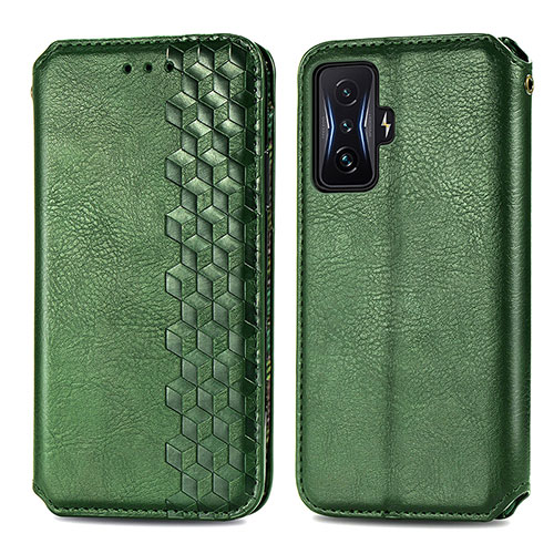 Leather Case Stands Flip Cover Holder S01D for Xiaomi Redmi K50 Gaming 5G Green