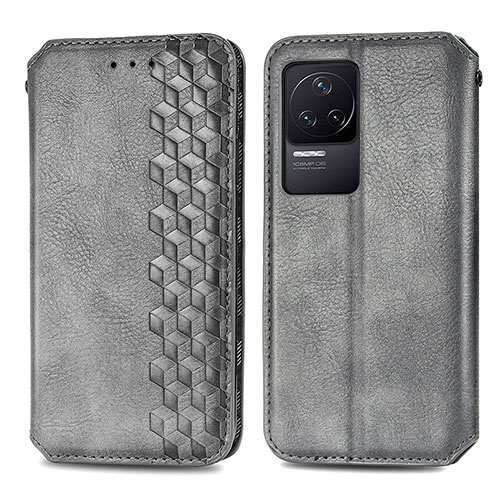 Leather Case Stands Flip Cover Holder S01D for Xiaomi Redmi K50 Pro 5G Gray