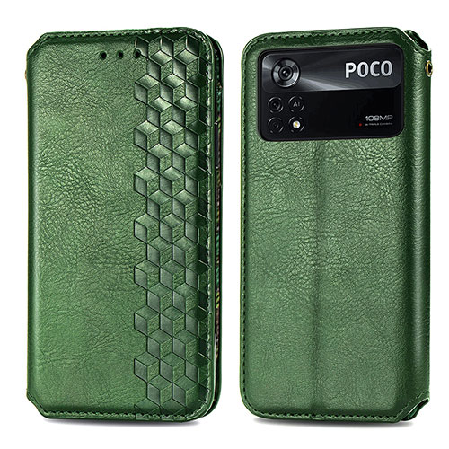 Leather Case Stands Flip Cover Holder S01D for Xiaomi Redmi Note 11E Pro 5G Green