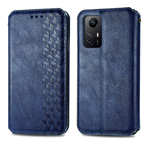 Leather Case Stands Flip Cover Holder S01D for Xiaomi Redmi Note 12S Blue