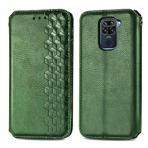 Leather Case Stands Flip Cover Holder S01D for Xiaomi Redmi Note 9 Green