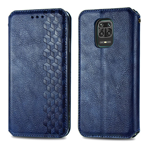 Leather Case Stands Flip Cover Holder S01D for Xiaomi Redmi Note 9 Pro Max Blue