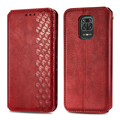 Leather Case Stands Flip Cover Holder S01D for Xiaomi Redmi Note 9 Pro Max Red