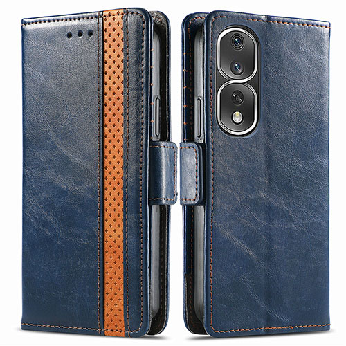 Leather Case Stands Flip Cover Holder S02D for Huawei Honor 80 Pro 5G Blue