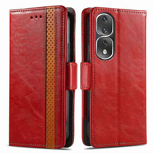 Leather Case Stands Flip Cover Holder S02D for Huawei Honor 80 Pro 5G Red