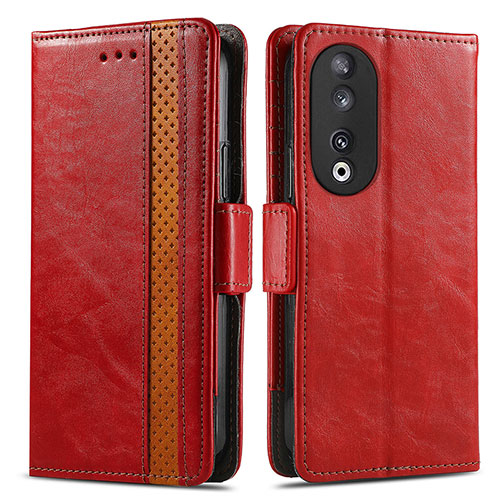 Leather Case Stands Flip Cover Holder S02D for Huawei Honor 90 5G Red