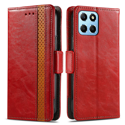 Leather Case Stands Flip Cover Holder S02D for Huawei Honor X6 5G Red