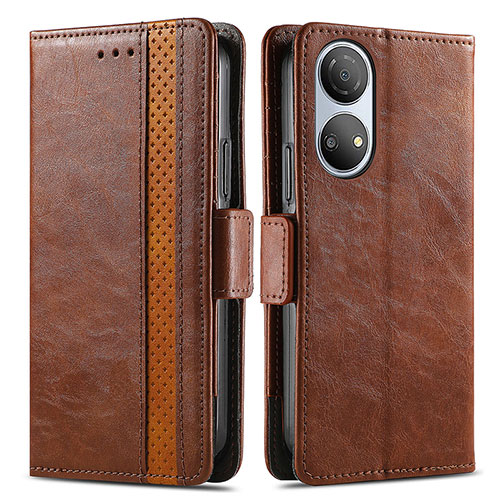 Leather Case Stands Flip Cover Holder S02D for Huawei Honor X7 Brown