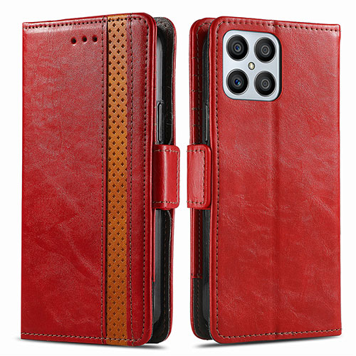 Leather Case Stands Flip Cover Holder S02D for Huawei Honor X8 4G Red