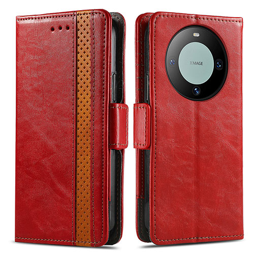 Leather Case Stands Flip Cover Holder S02D for Huawei Mate 60 Pro+ Plus Red