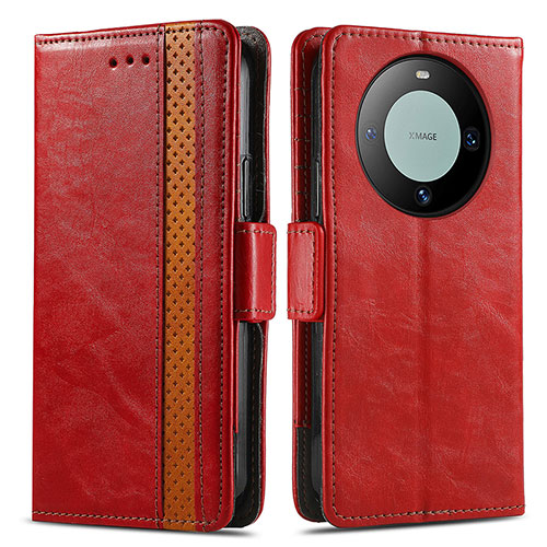 Leather Case Stands Flip Cover Holder S02D for Huawei Mate 60 Pro Red