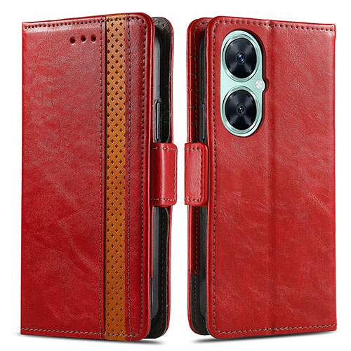 Leather Case Stands Flip Cover Holder S02D for Huawei Nova 11i Red