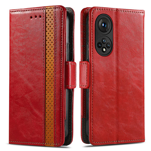 Leather Case Stands Flip Cover Holder S02D for Huawei Nova 9 Red