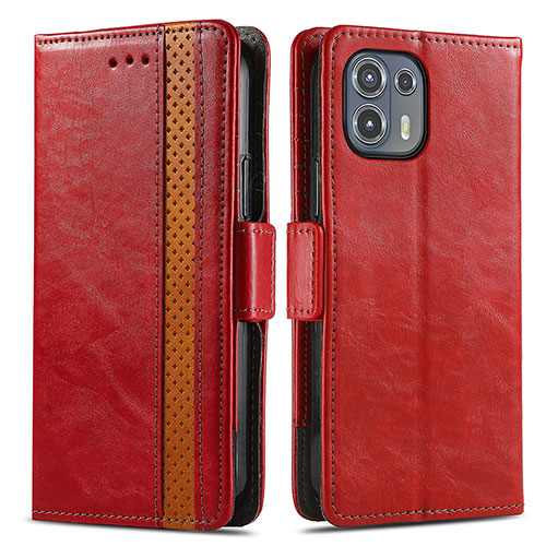 Leather Case Stands Flip Cover Holder S02D for Motorola Moto Edge 20 Lite 5G Red