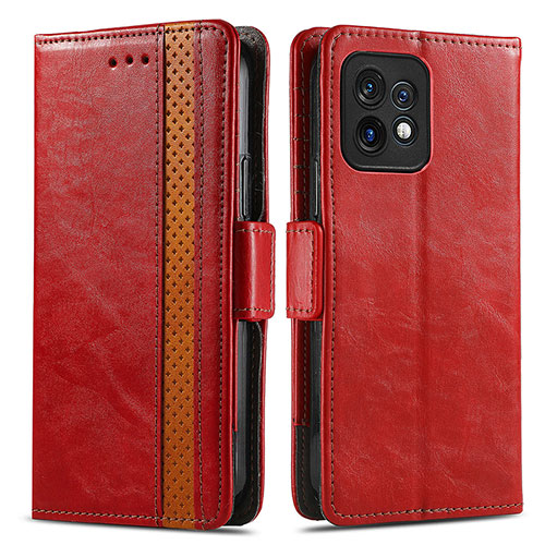 Leather Case Stands Flip Cover Holder S02D for Motorola Moto Edge Plus (2023) 5G Red