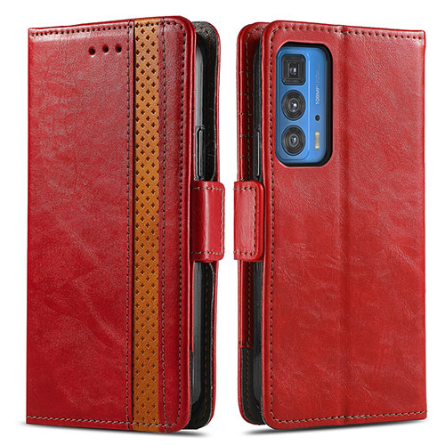 Leather Case Stands Flip Cover Holder S02D for Motorola Moto Edge S Pro 5G Red