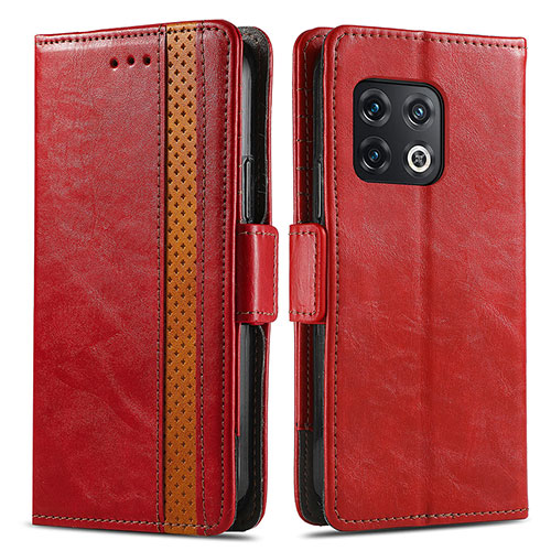 Leather Case Stands Flip Cover Holder S02D for OnePlus 10 Pro 5G Red