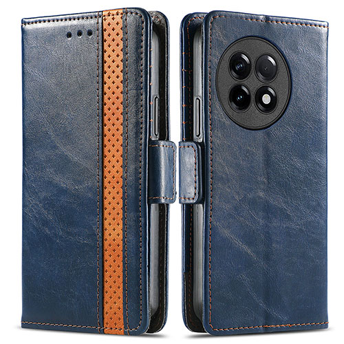 Leather Case Stands Flip Cover Holder S02D for OnePlus 11R 5G Blue