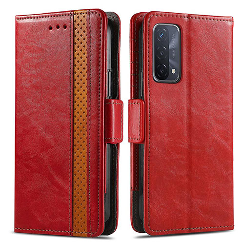 Leather Case Stands Flip Cover Holder S02D for OnePlus Nord N200 5G Red