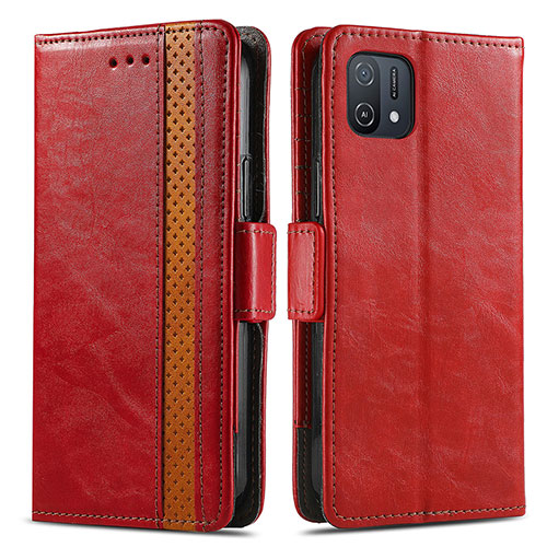 Leather Case Stands Flip Cover Holder S02D for Oppo A16e Red