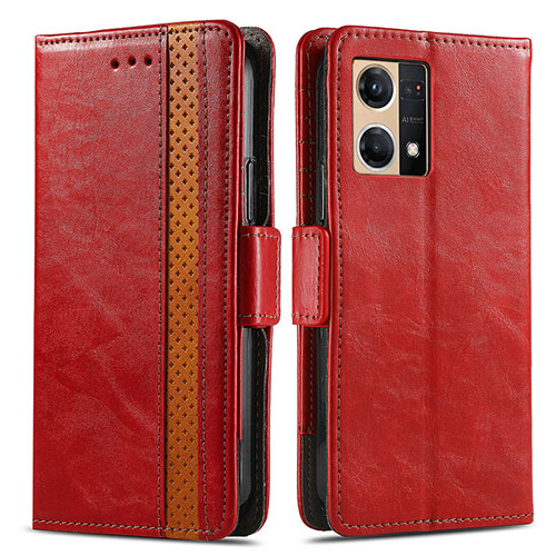 Leather Case Stands Flip Cover Holder S02D for Oppo F21s Pro 4G Red