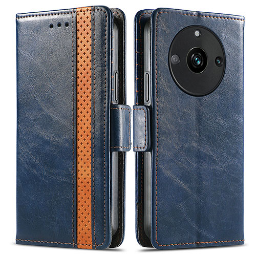 Leather Case Stands Flip Cover Holder S02D for Realme 11 Pro 5G Blue