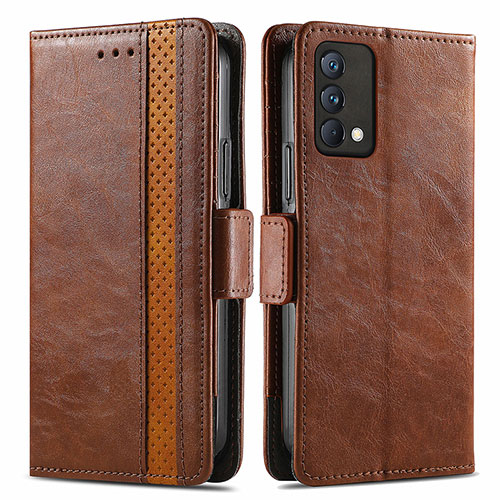 Leather Case Stands Flip Cover Holder S02D for Realme GT Master 5G Brown