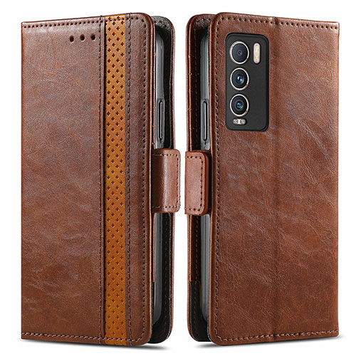 Leather Case Stands Flip Cover Holder S02D for Realme GT Master Explorer 5G Brown