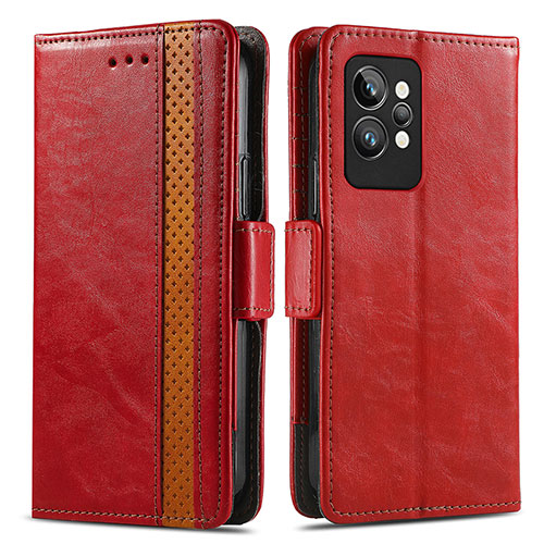 Leather Case Stands Flip Cover Holder S02D for Realme GT2 Pro 5G Red