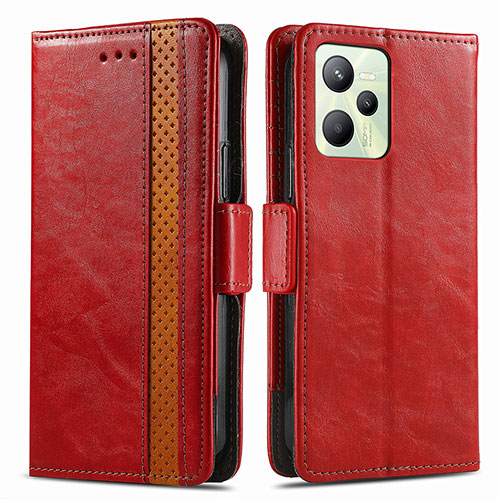 Leather Case Stands Flip Cover Holder S02D for Realme Narzo 50A Prime Red