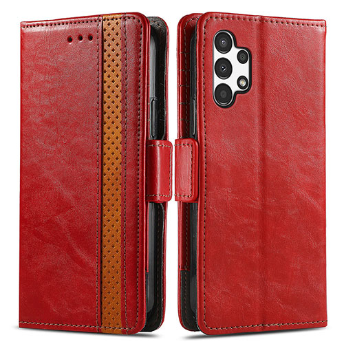 Leather Case Stands Flip Cover Holder S02D for Samsung Galaxy A13 4G Red