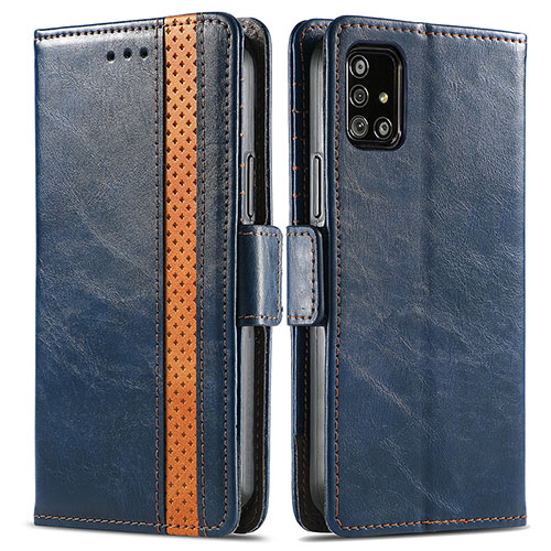 Leather Case Stands Flip Cover Holder S02D for Samsung Galaxy A51 4G Blue