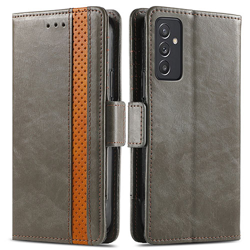 Leather Case Stands Flip Cover Holder S02D for Samsung Galaxy F34 5G Light Brown