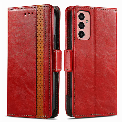 Leather Case Stands Flip Cover Holder S02D for Samsung Galaxy M13 4G Red