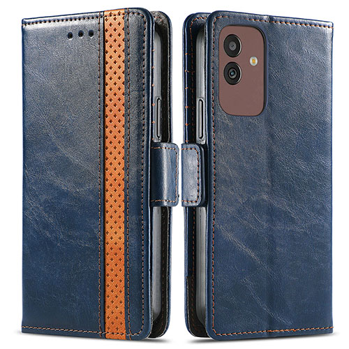 Leather Case Stands Flip Cover Holder S02D for Samsung Galaxy M13 5G Blue