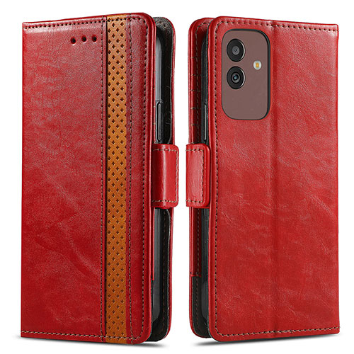 Leather Case Stands Flip Cover Holder S02D for Samsung Galaxy M13 5G Red