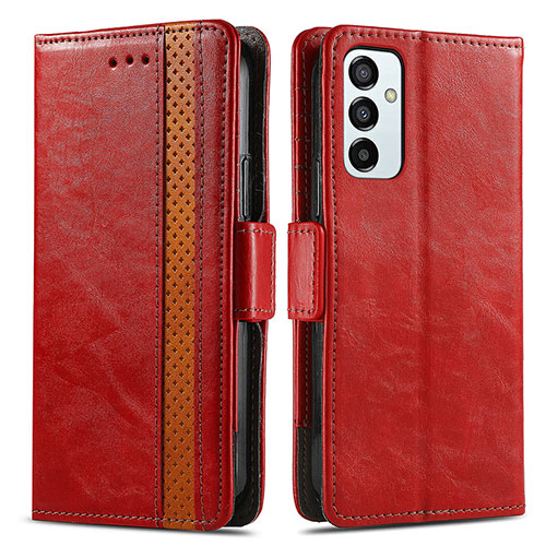 Leather Case Stands Flip Cover Holder S02D for Samsung Galaxy M23 5G Red